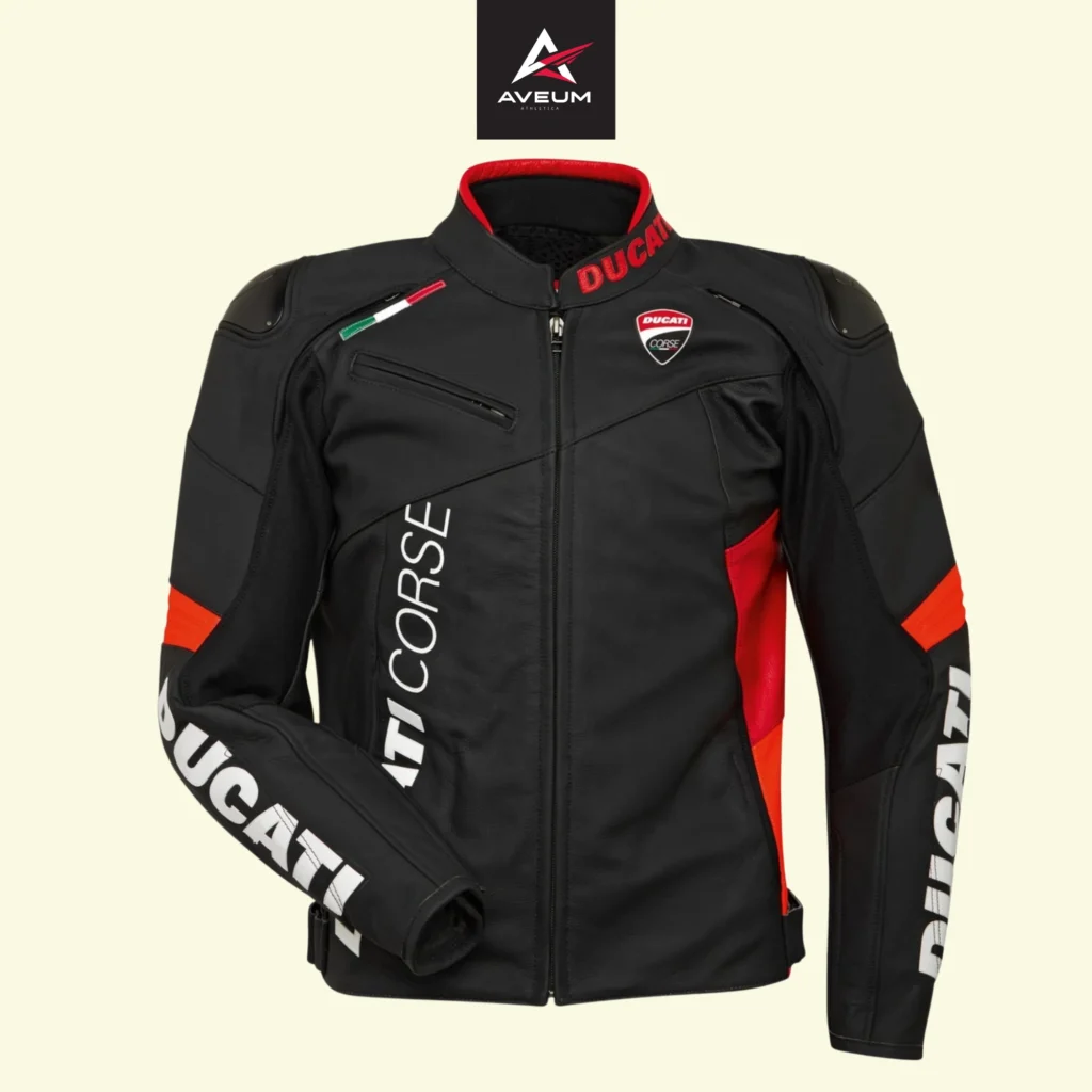 Motorbike Leather Black & Red Style Art#AV 1004