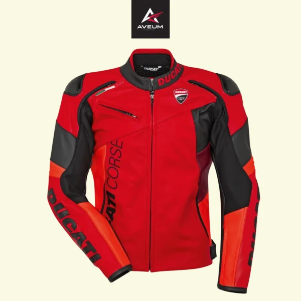 Red Motorbike Leather Jacket Art#AV 1006